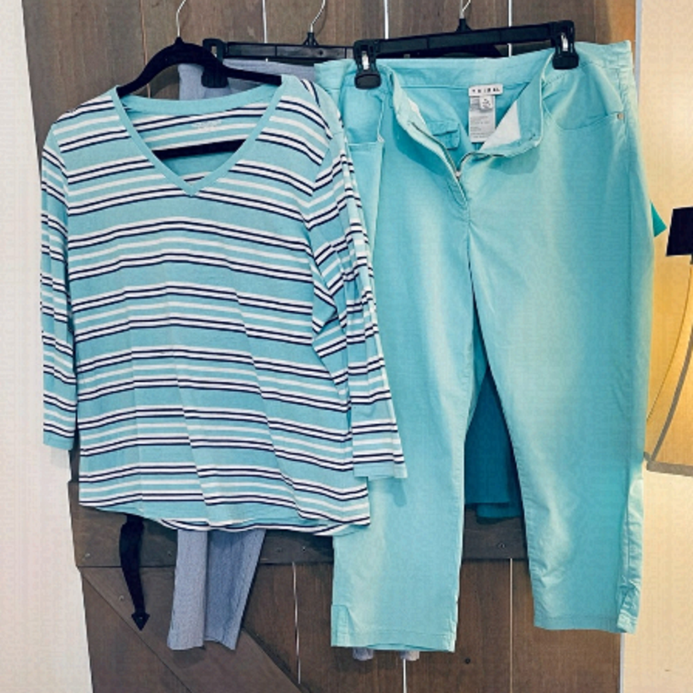 Tribal Capris blue pant available  ❌Westbound 2 Tops ,❌Sold❌2 Bottoms NWOT❌SOLD❌